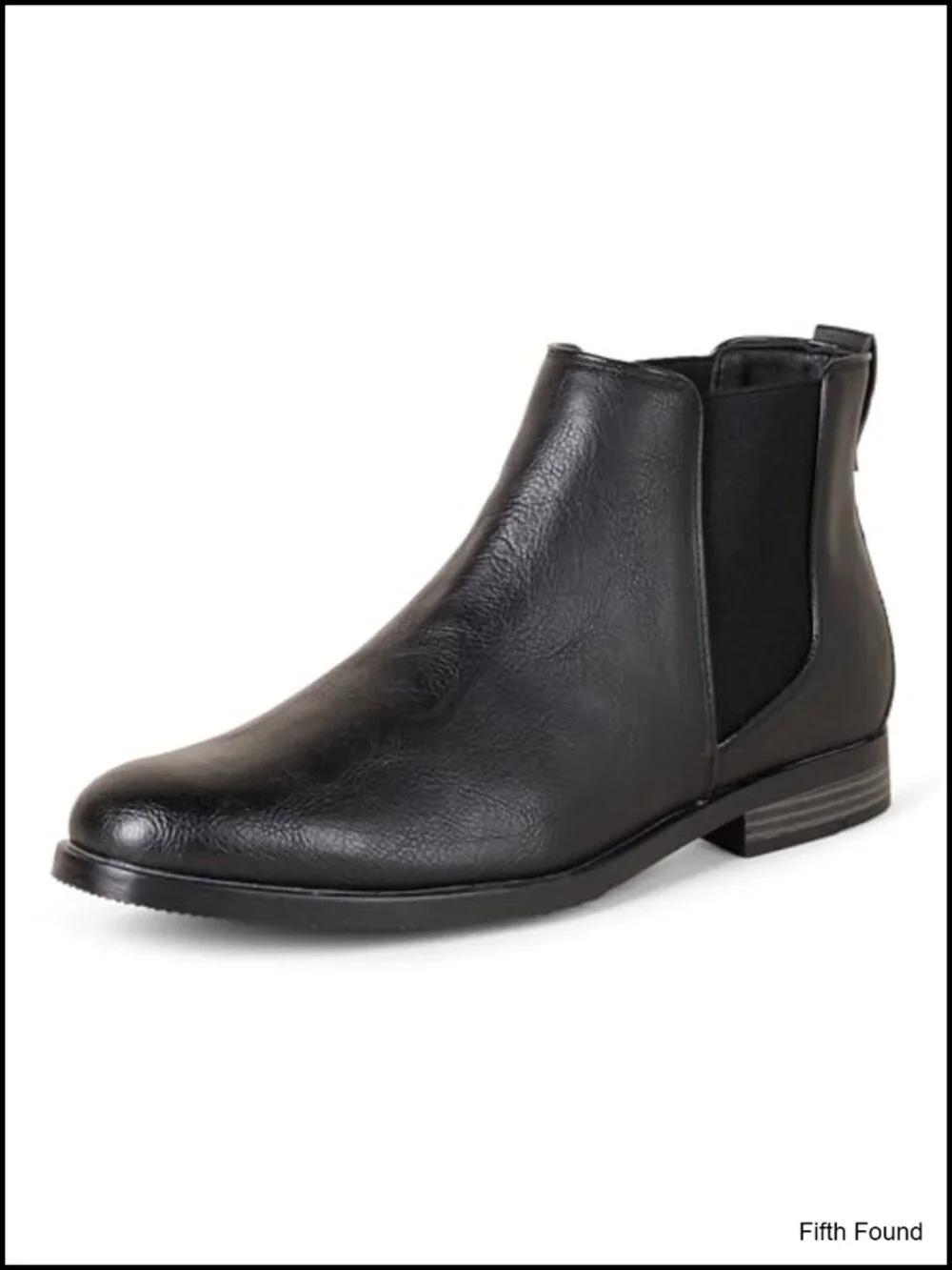 Faux Leather Chelsea Ankle Boots, Slip On Boots with Elastic Gussets